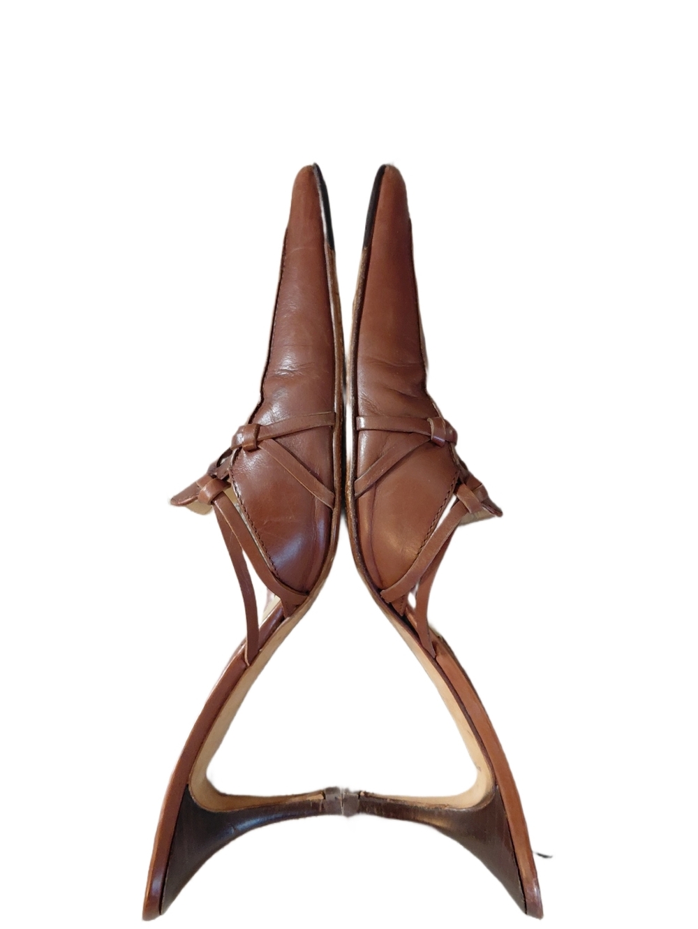 Vintage Michael Kors Brown Pointed-Toe Leather Mule Heels - Picture 6 of 10